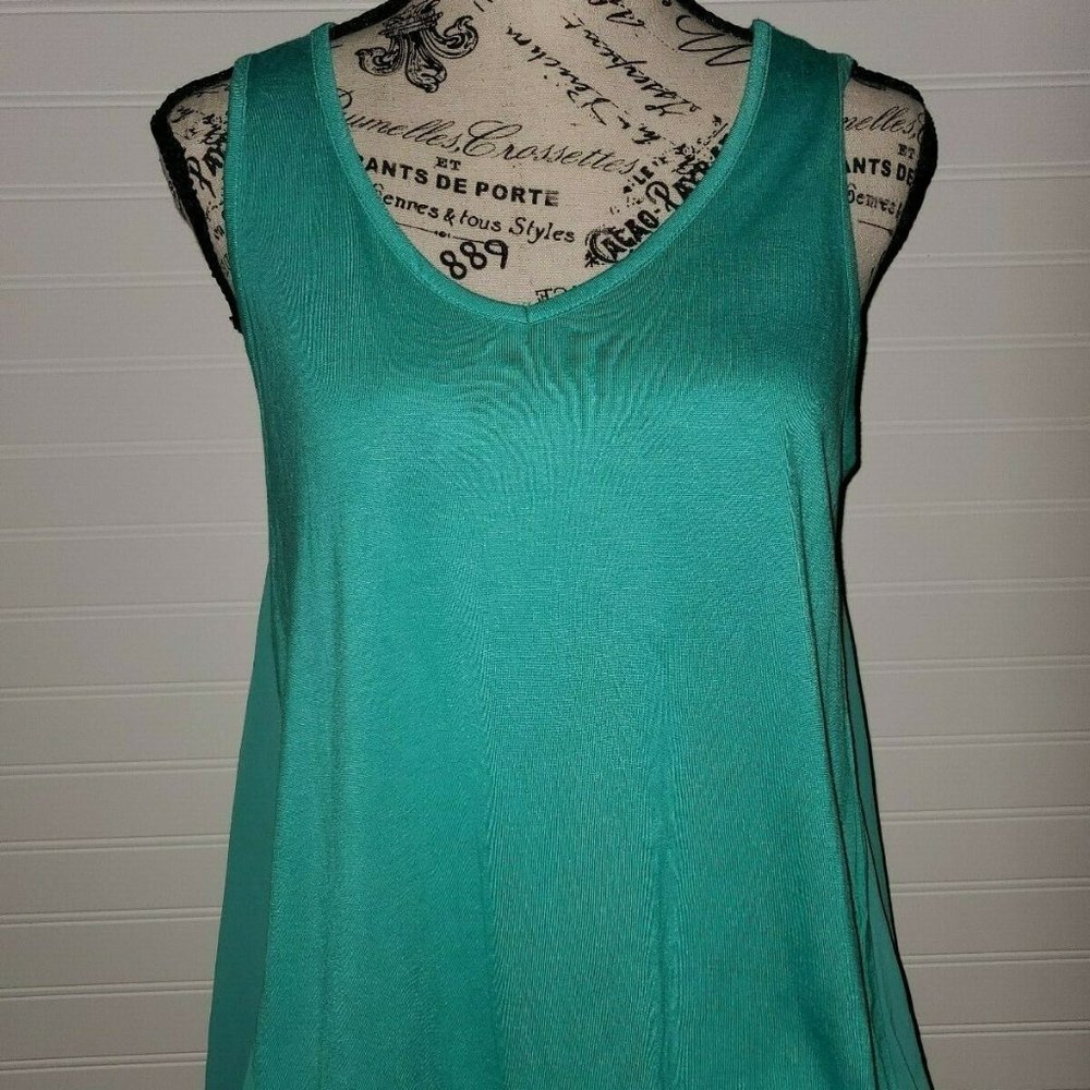 Charming Charlie Womens Blouse Teal Tank Sleeveles